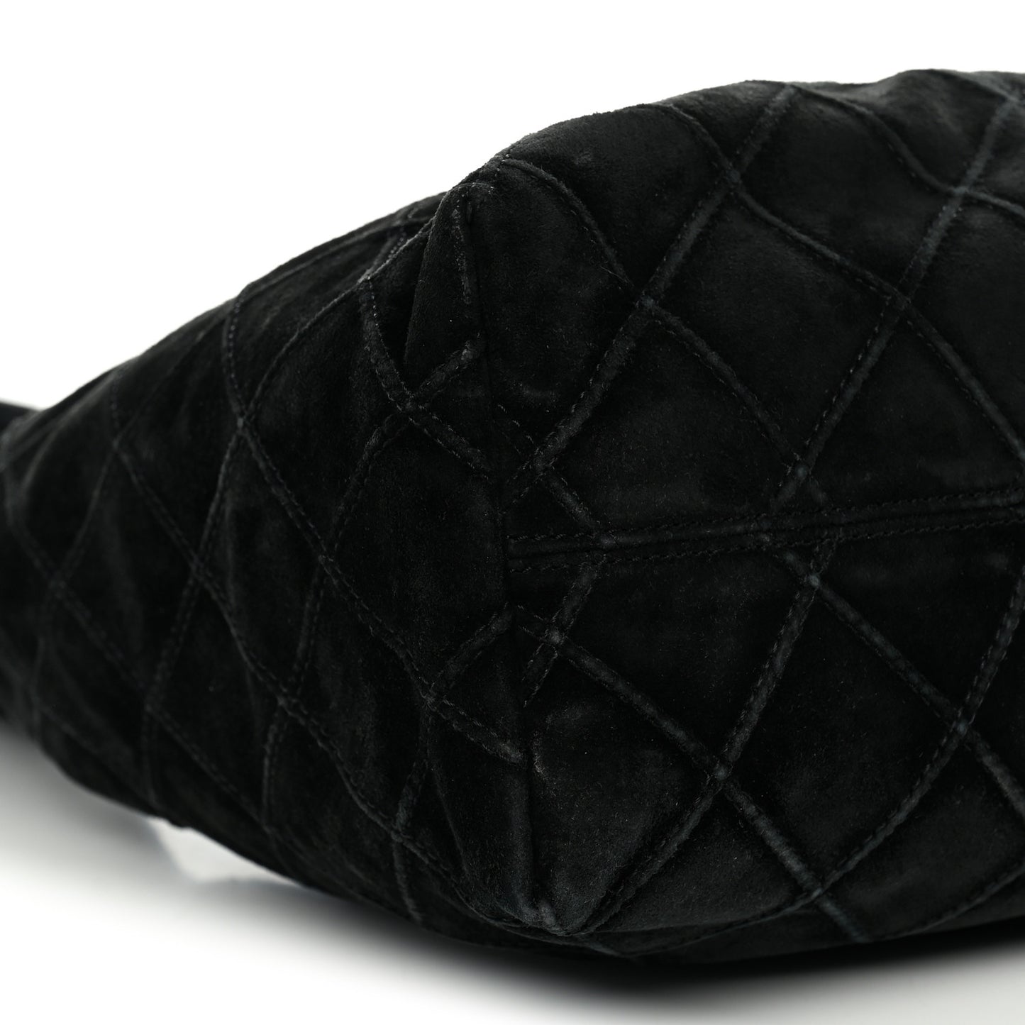Suede Stitched Hobo Black