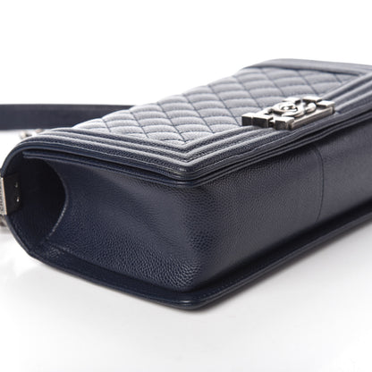 Chanel Caviar Quilted Medium Boy Flap Navy 9 of 10