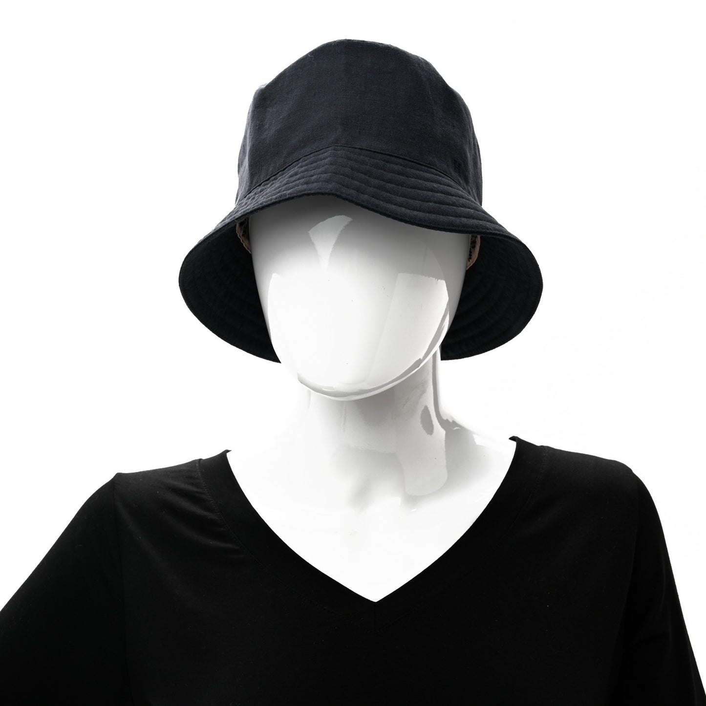 Toile De Lin Lavee Fred Bucket Hat 60 Marine