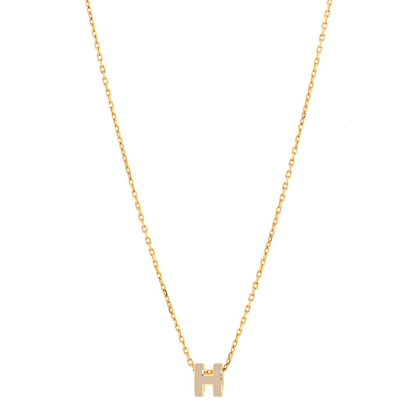 Lacquered Gold Mini Pop H Pendant Necklace Beige De Weimar