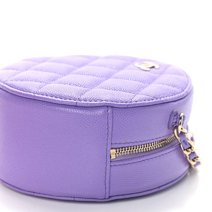Chanel Caviar Quilted Round Clutch With Chain Purple 8 of 8