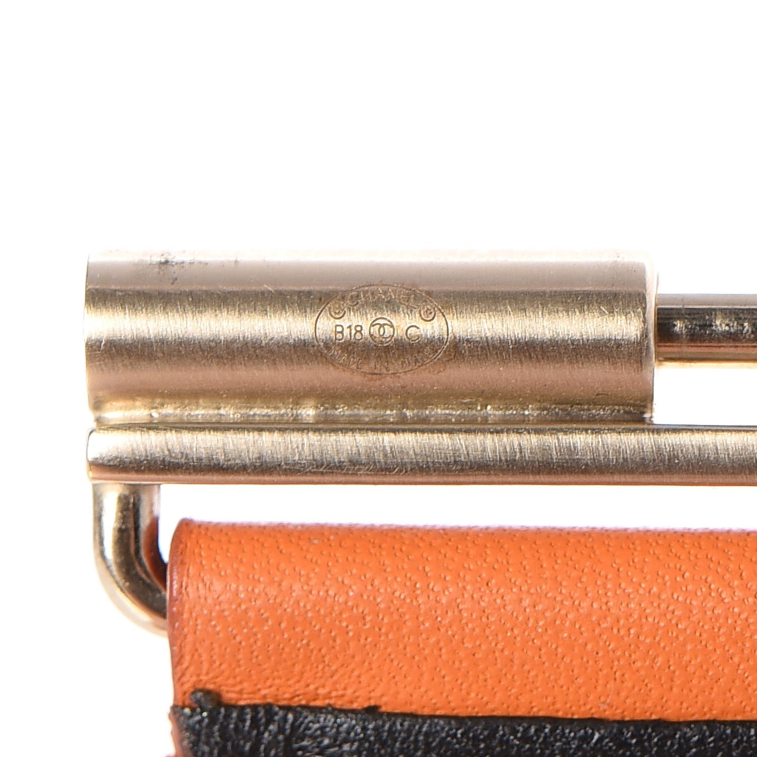 Chanel Calfskin CC Wide Cuff M Orange 5 of 6