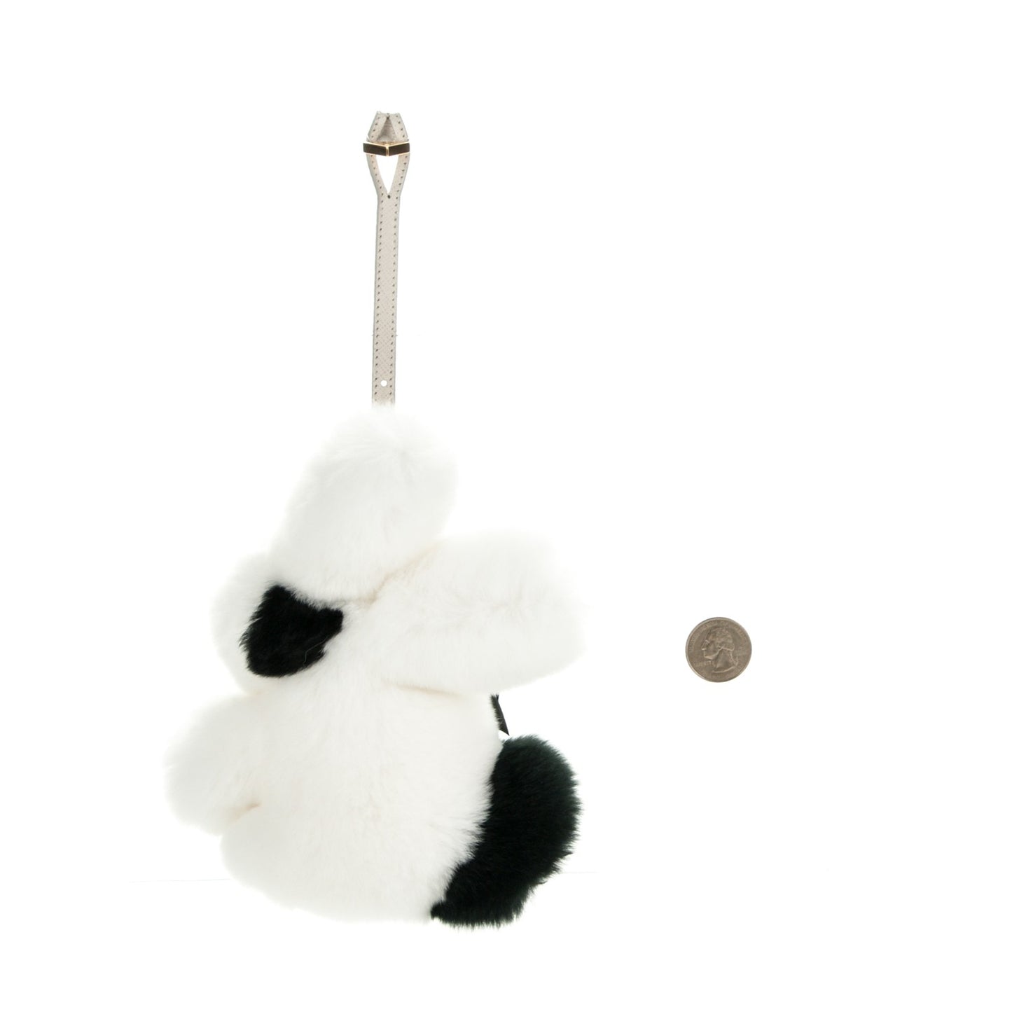 Fur Rabbit Charm White Black