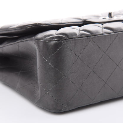 Chanel Metallic Lambskin Quilted Jumbo Double Flap Pewter 8 of 15