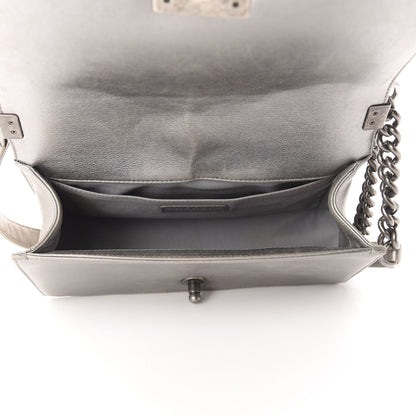 Chanel Metallic Calfskin Quilted Medium Boy Flap Silver 5 of 15