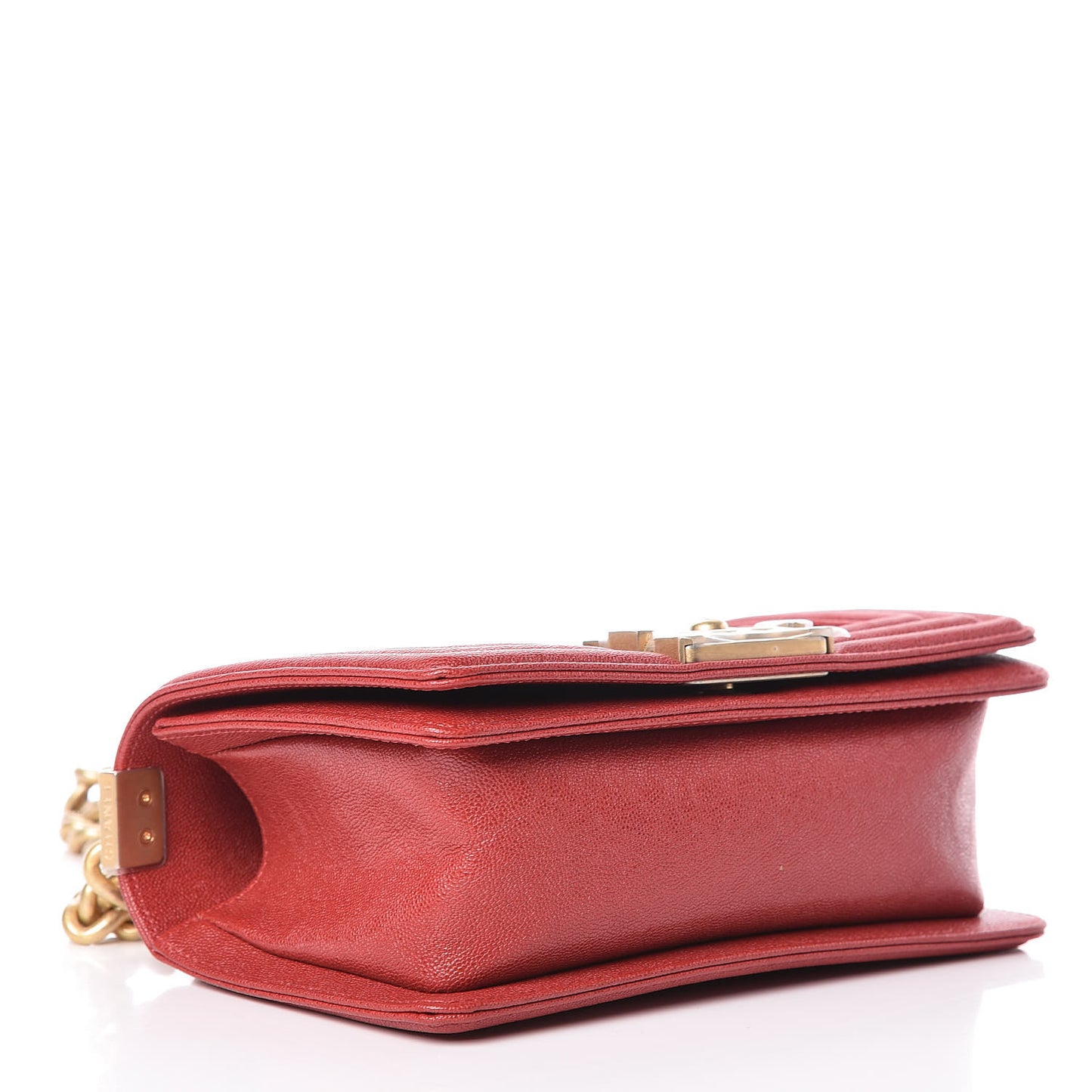 Caviar Quilted Small Boy Flap Red