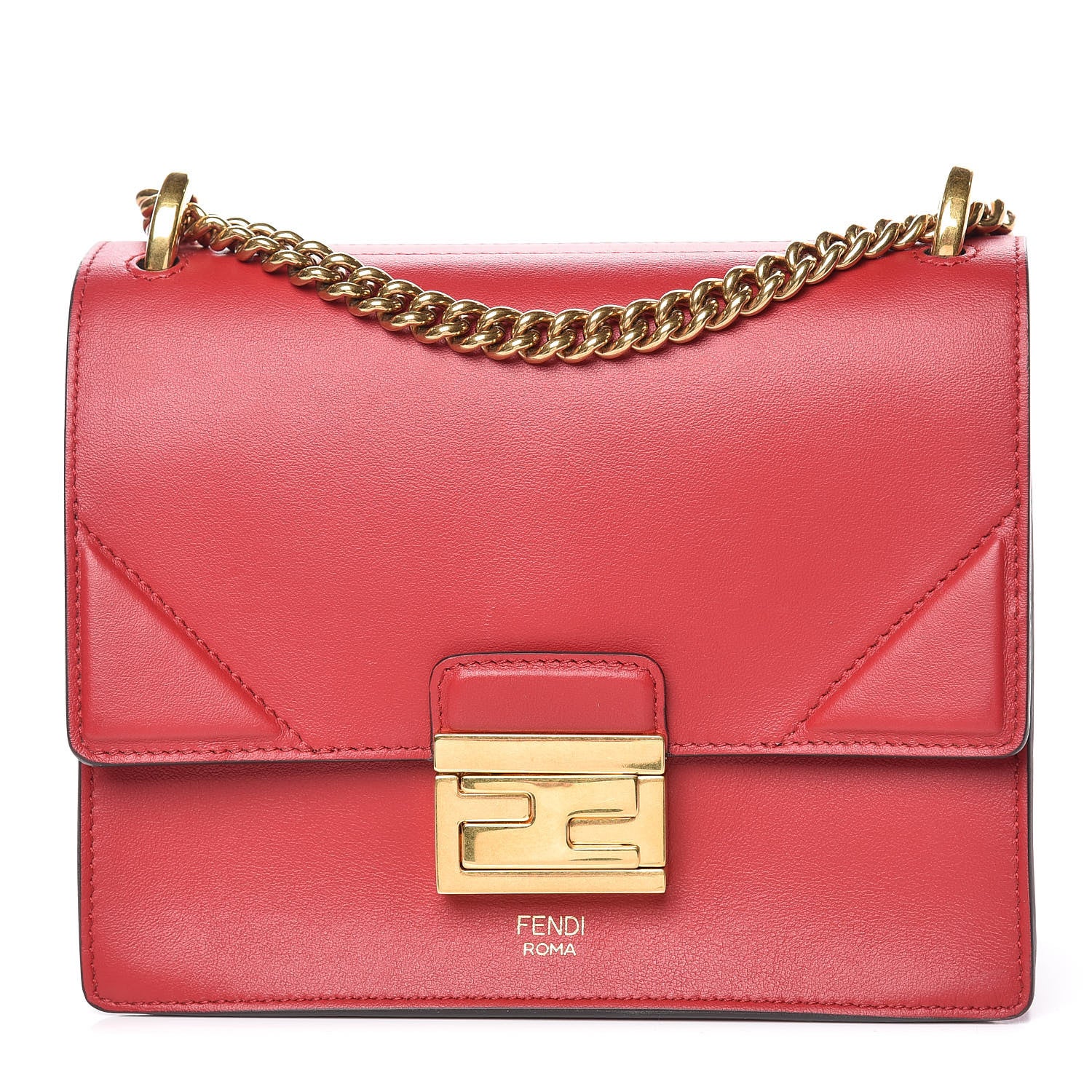 Fendi Vitello Grace Matte Small Kan U Shoulder Bag Fragola 1 of 9