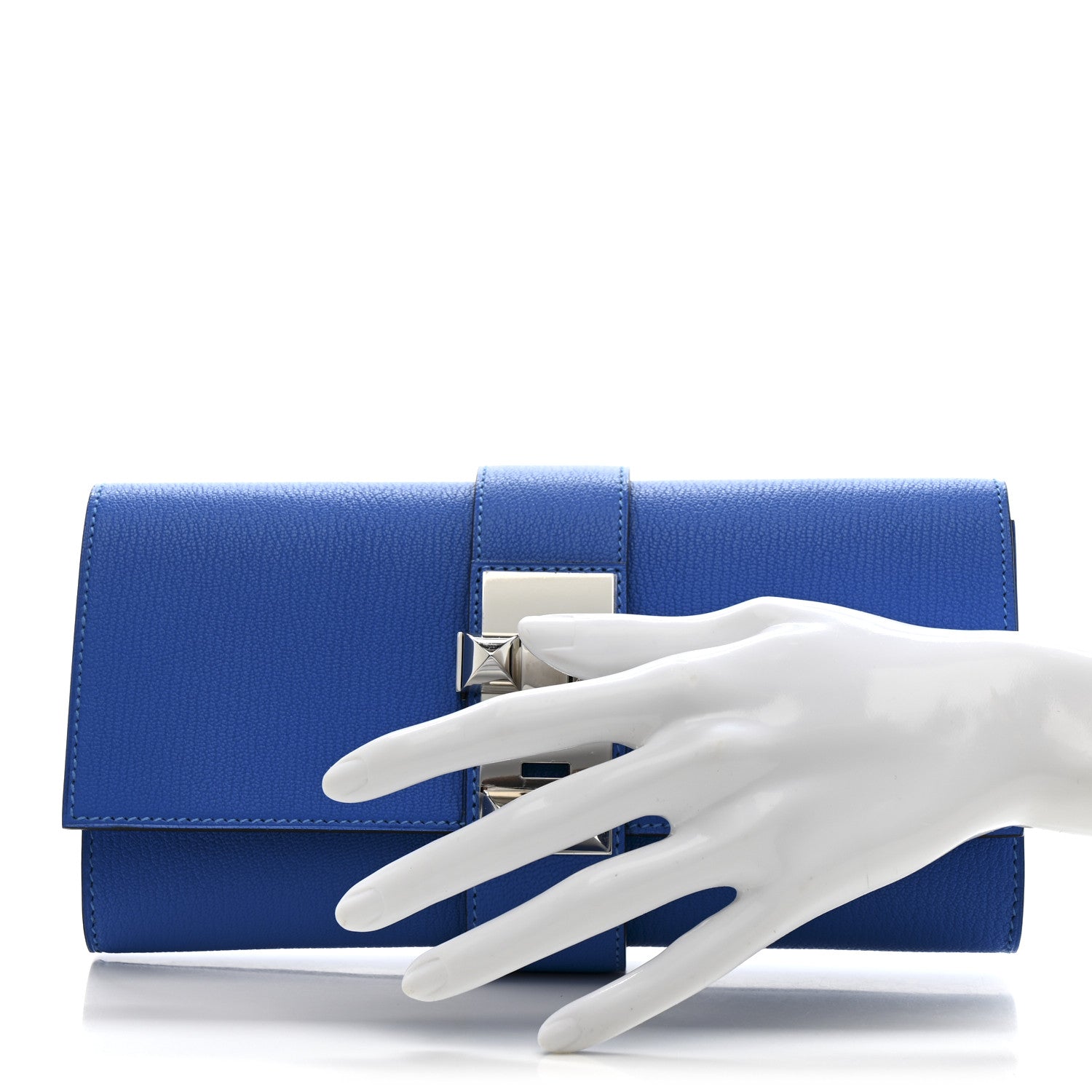 Hermes Chevre Mysore Medor 23 Clutch Bleu Hydra 2 of 7