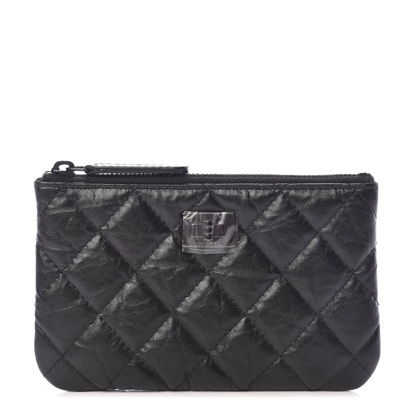 Aged Calfskin Quilted Small Reissue Cosmetic Case So Black