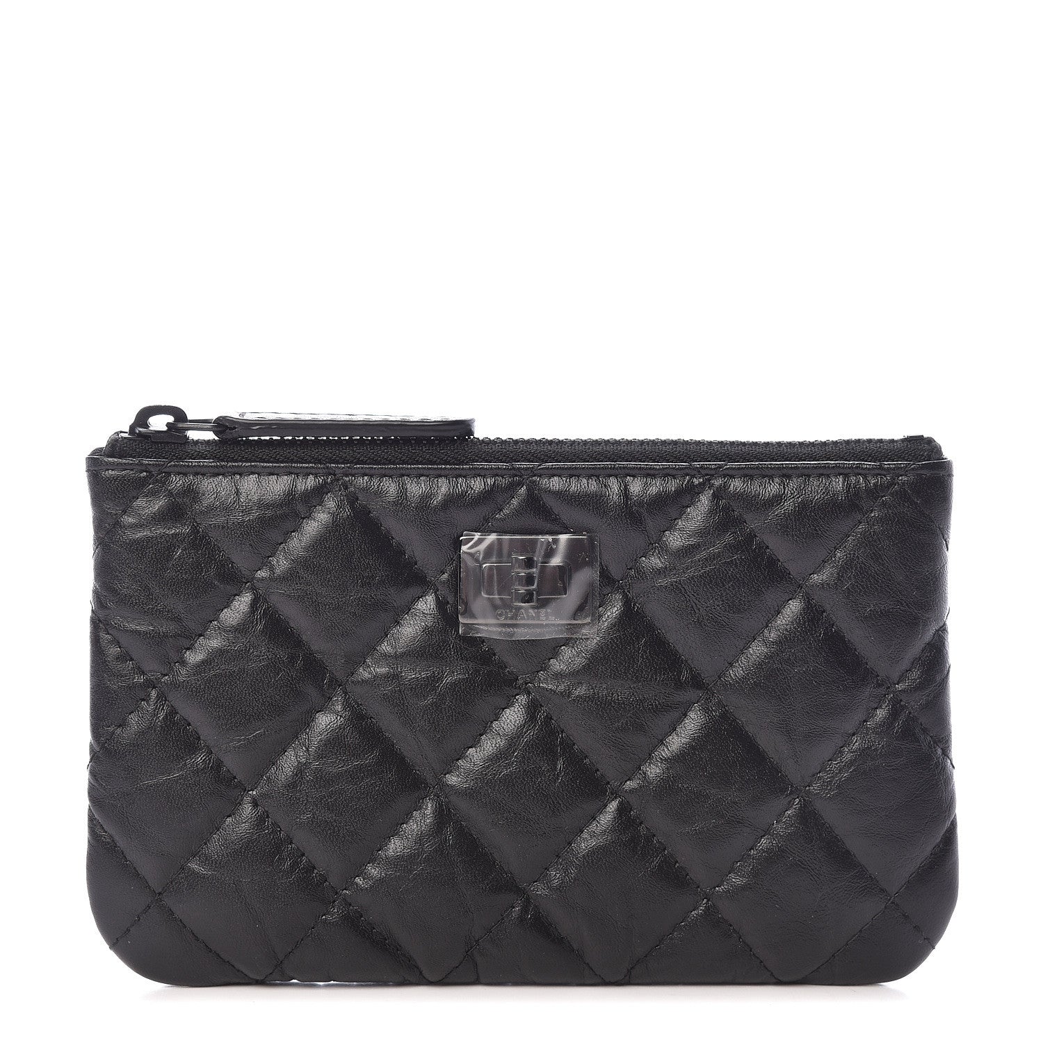Chanel Aged Calfskin Quilted Small Reissue Cosmetic Case So Black 1 of 7