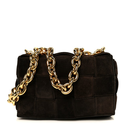 Bottega Veneta Suede Maxi Intrecciato Padded Chain Cassette Crossbody Bag Fondant 1 of 12
