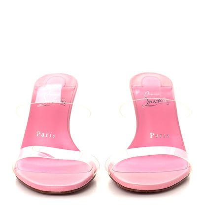 Christian Louboutin Nappa PVC Just Nothing 85 Slide Sandals 36 Calipso 3 of 8