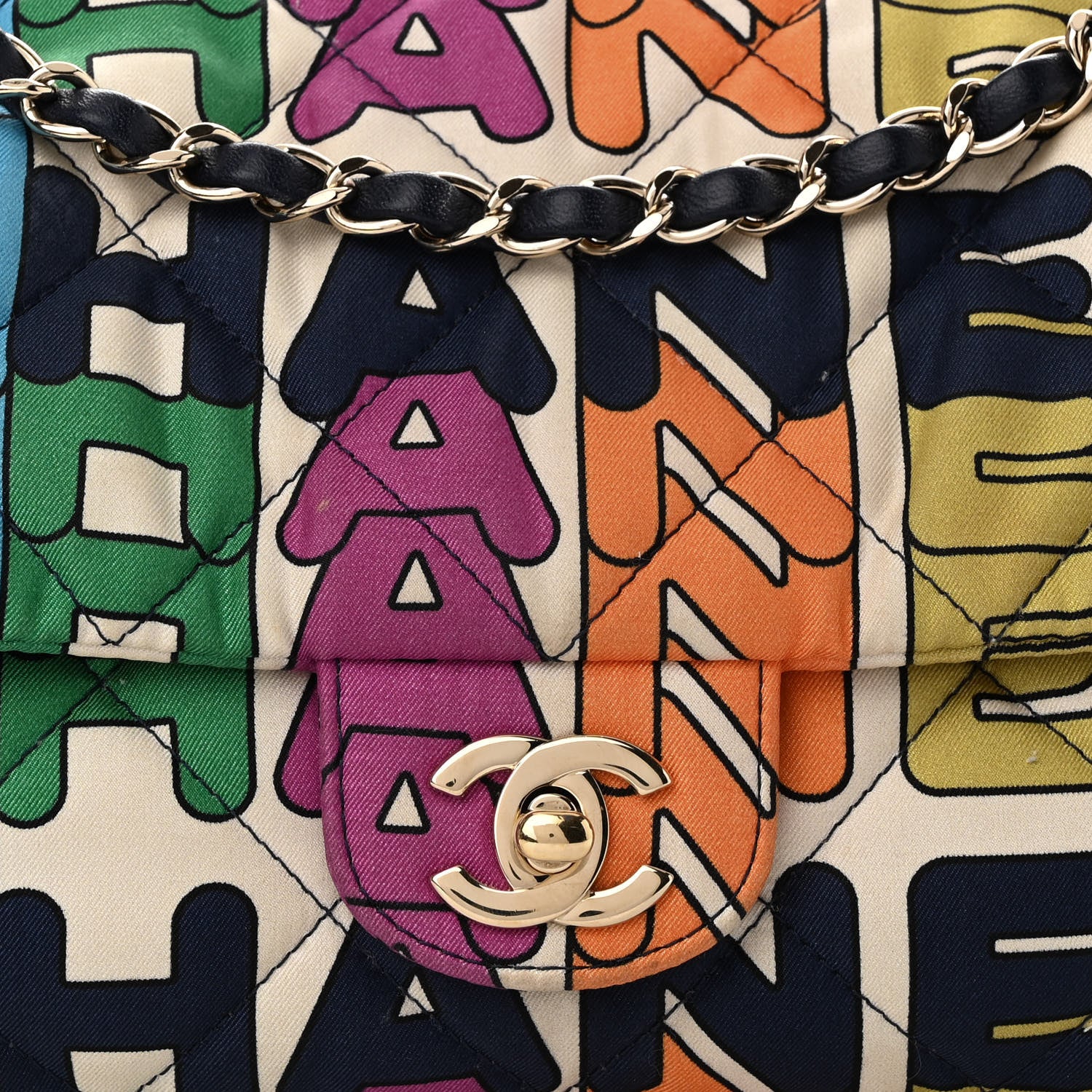 Chanel Printed Silk CC Small Single Flap Multicolor 8 of 11