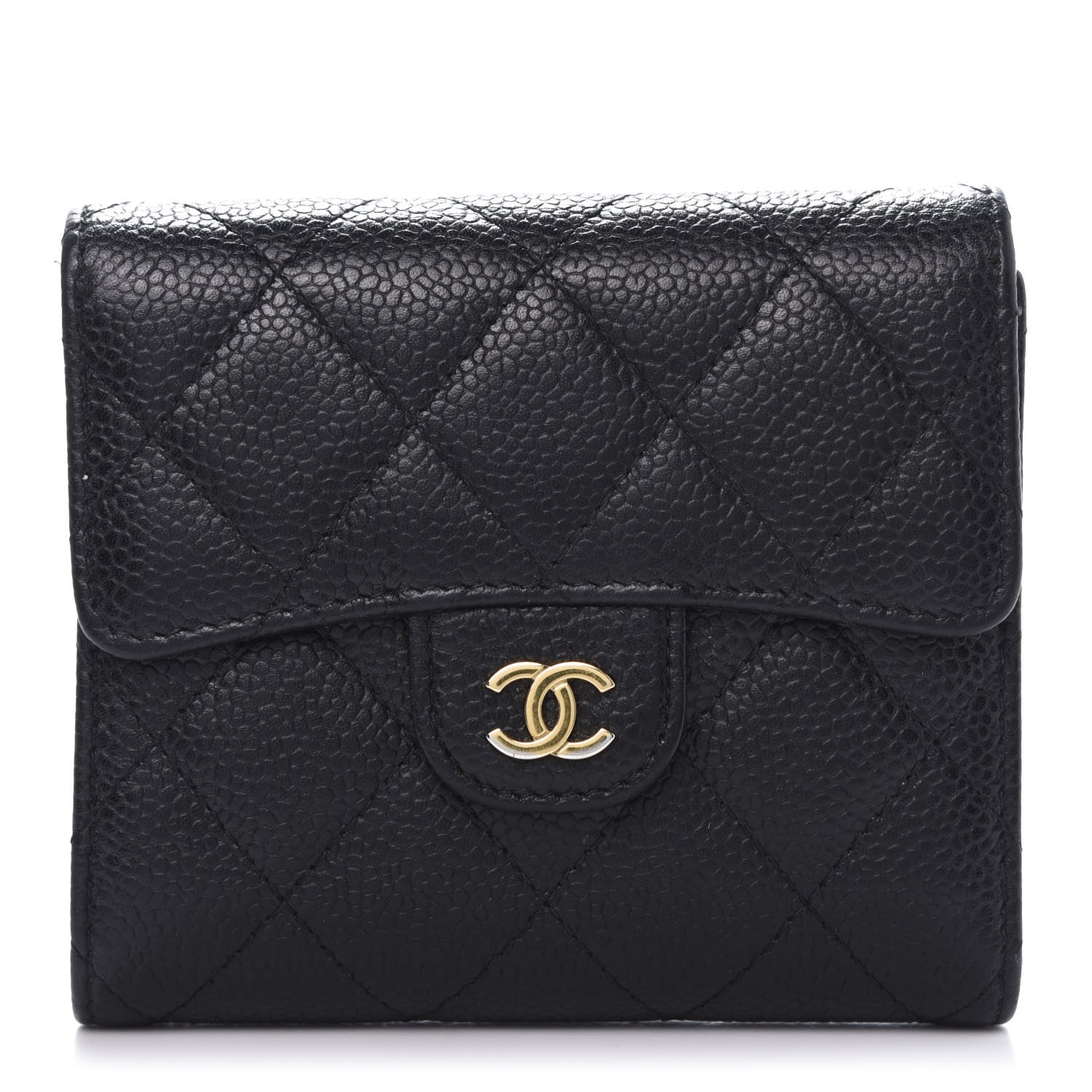 Chanel Caviar Quilted Compact Flap Wallet Black 1 of 11