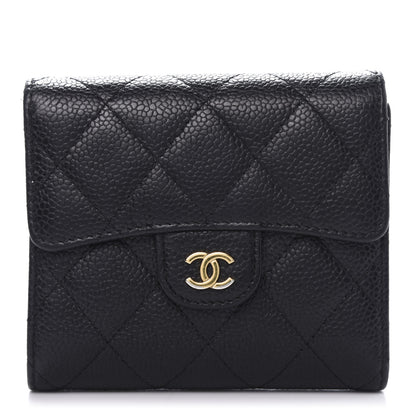 Chanel Caviar Quilted Compact Flap Wallet Black 1 of 11