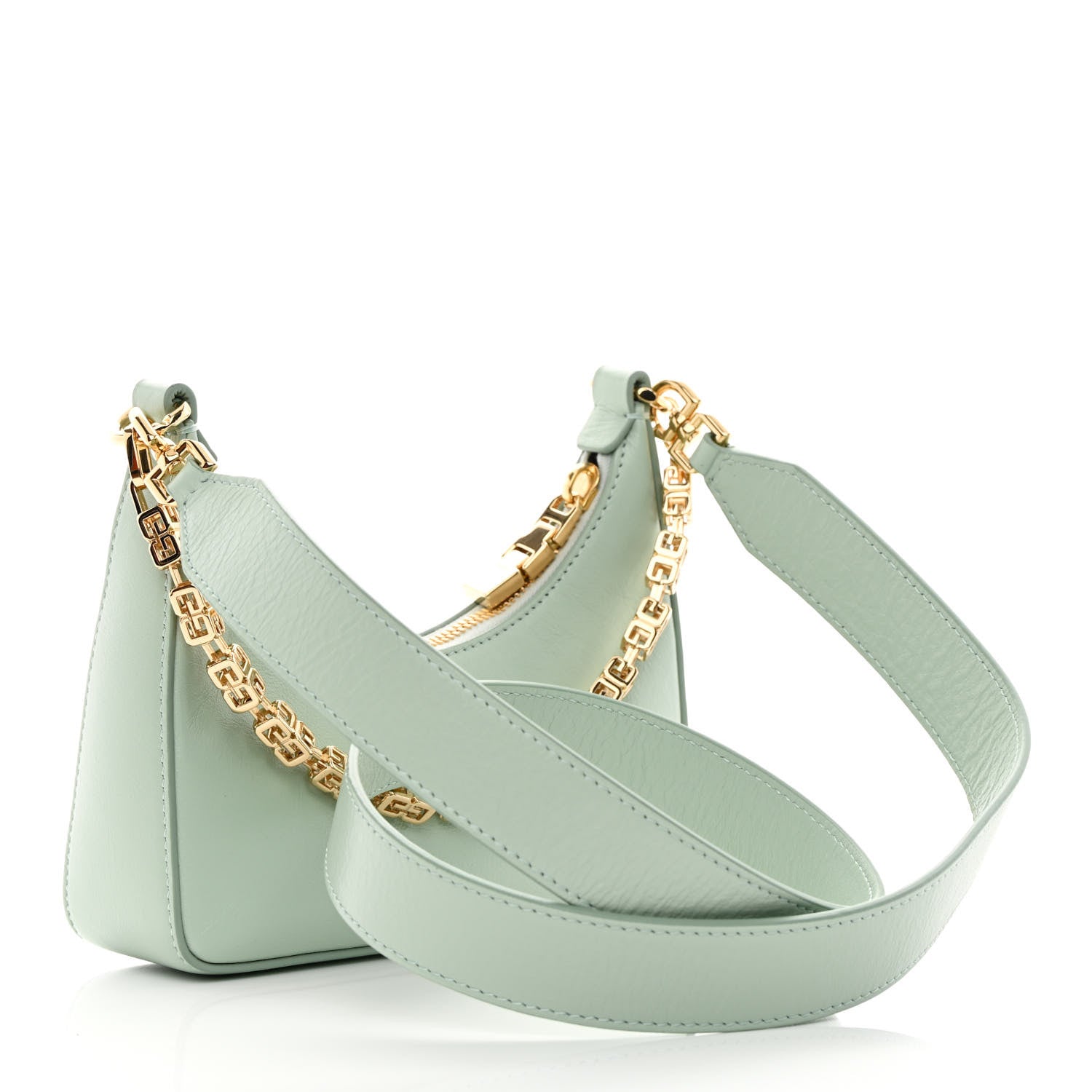 Givenchy Smooth Calfskin Mini Moon Cut Out Shoulder Bag Celadon 3 of 11