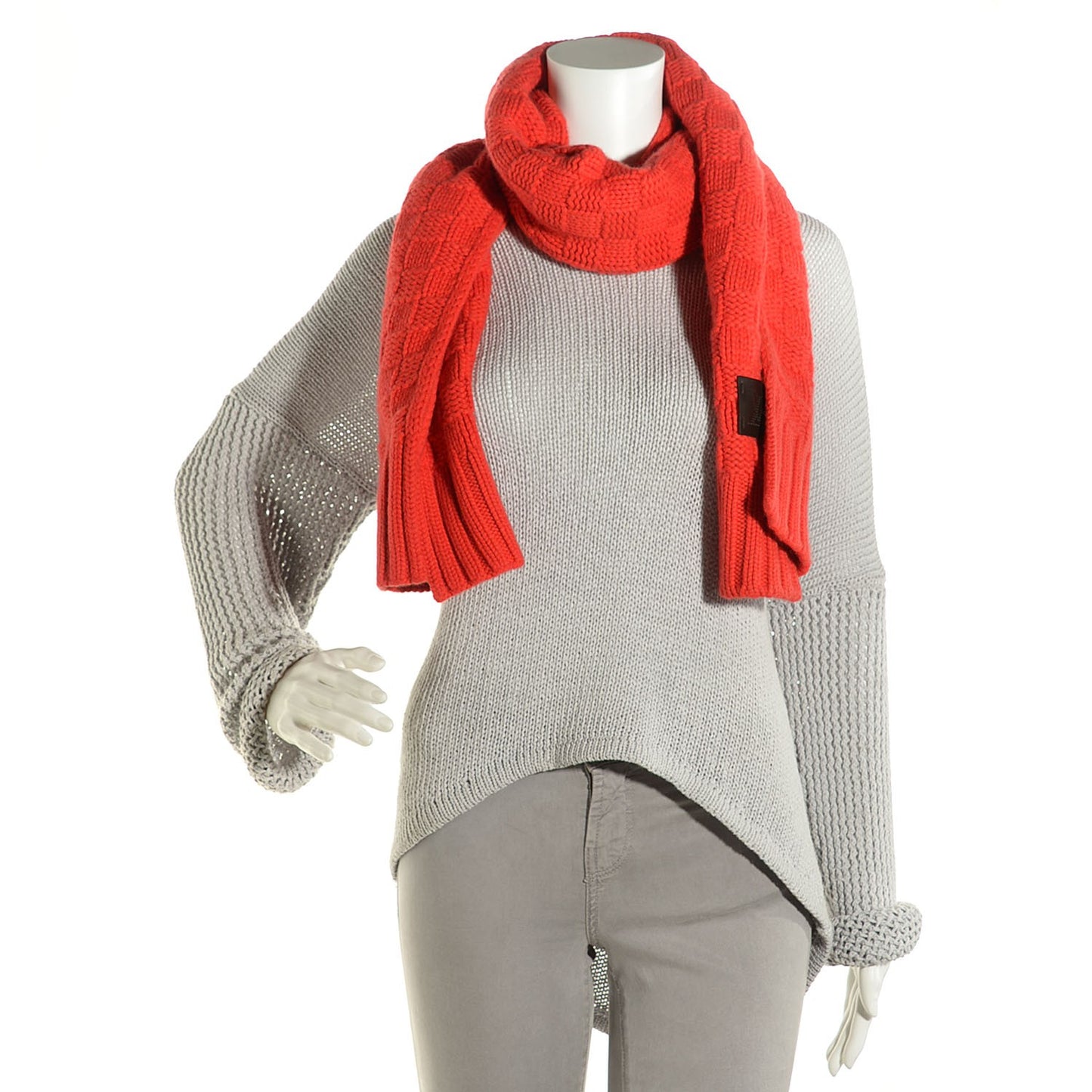 Cashmere Damier Helsinki Scarf Red