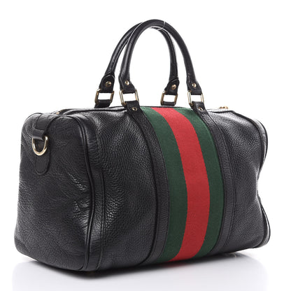 Gucci Calfskin Vintage Web Medium Boston Black 3 of 21