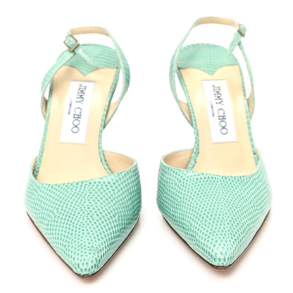 Jimmy Choo Calfskin Lizard Embossed Syria 85 Slingback Pumps 37 Amazon 3 of 10