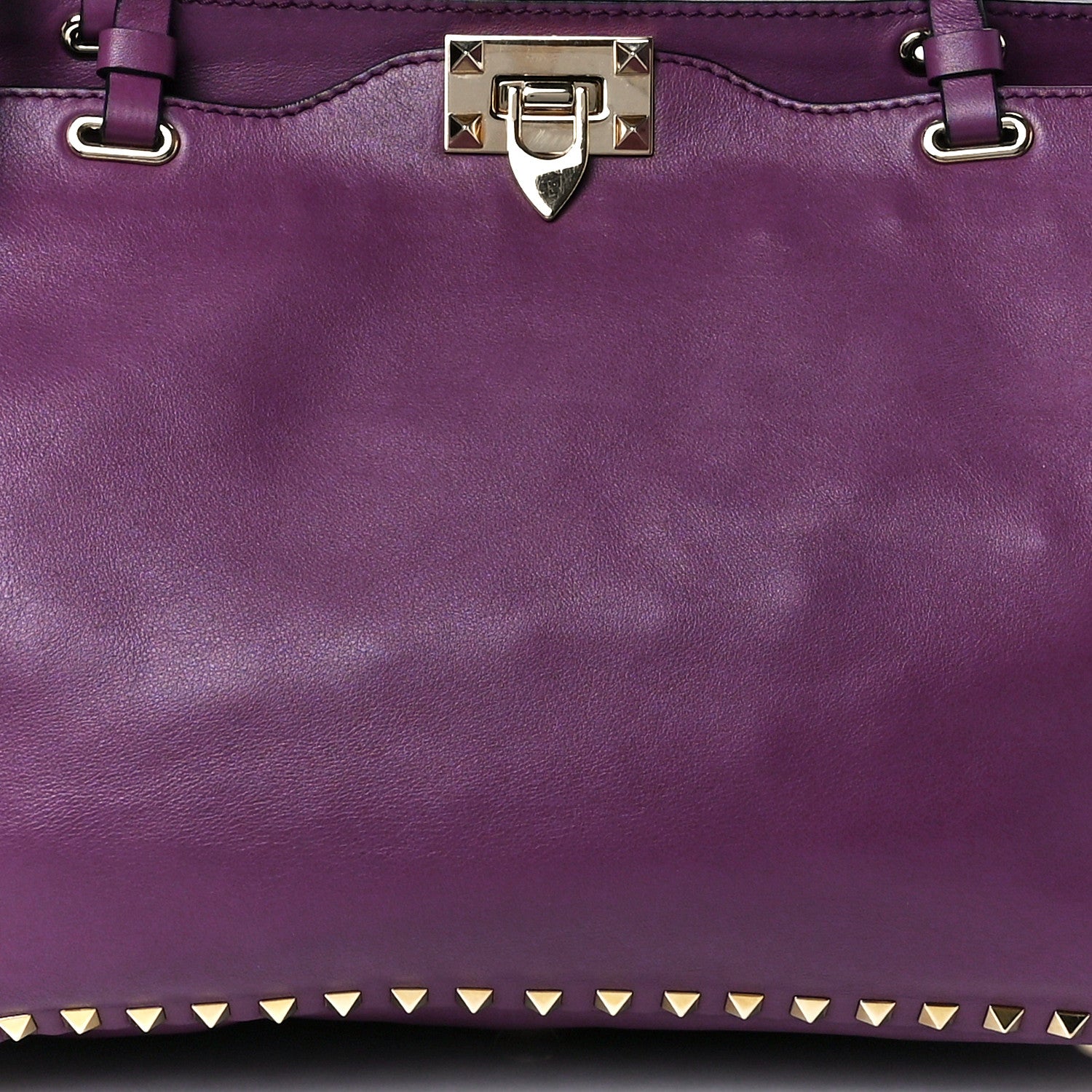 Valentino Garavani Vitello Medium Rockstud Tote Grape 6 of 10