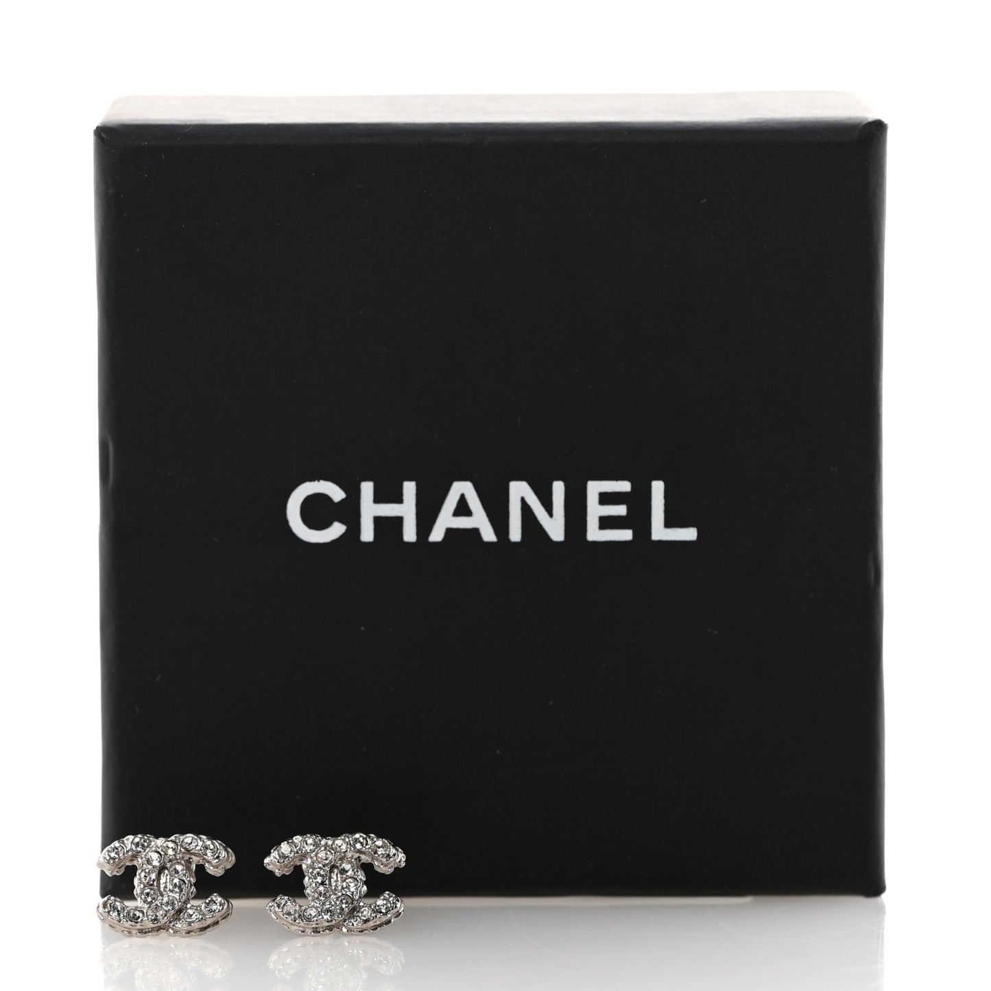 Crystal CC Earrings Silver