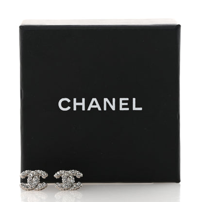 Chanel Crystal CC Earrings Silver 4 of 4
