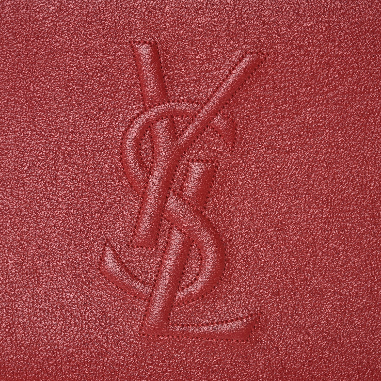 Saint Laurent Calfskin Monogram Large Belle De Jour Clutch Red 7 of 9