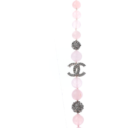 Chanel Bead Crystal CC Long Necklace Pink 3 of 5