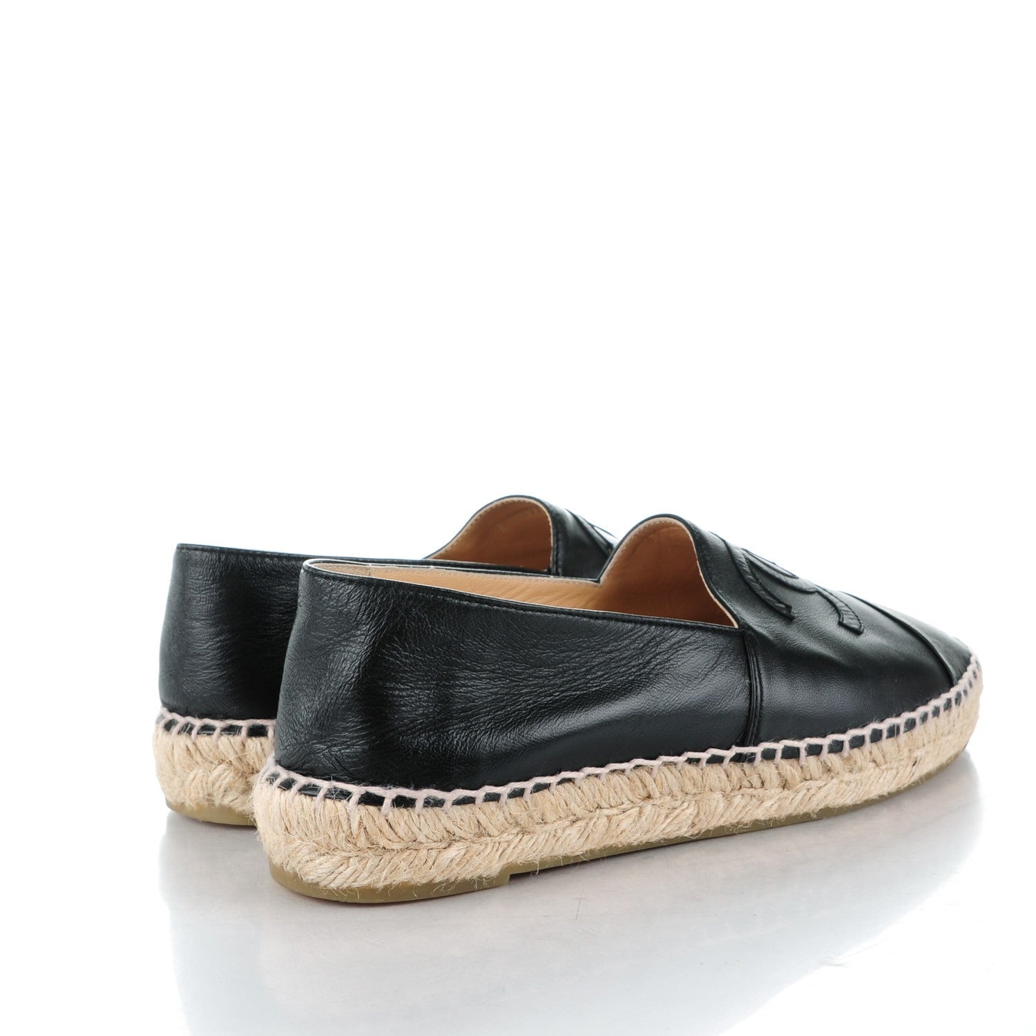 Chanel Lambskin CC Espadrilles 37 Black 4 of 11