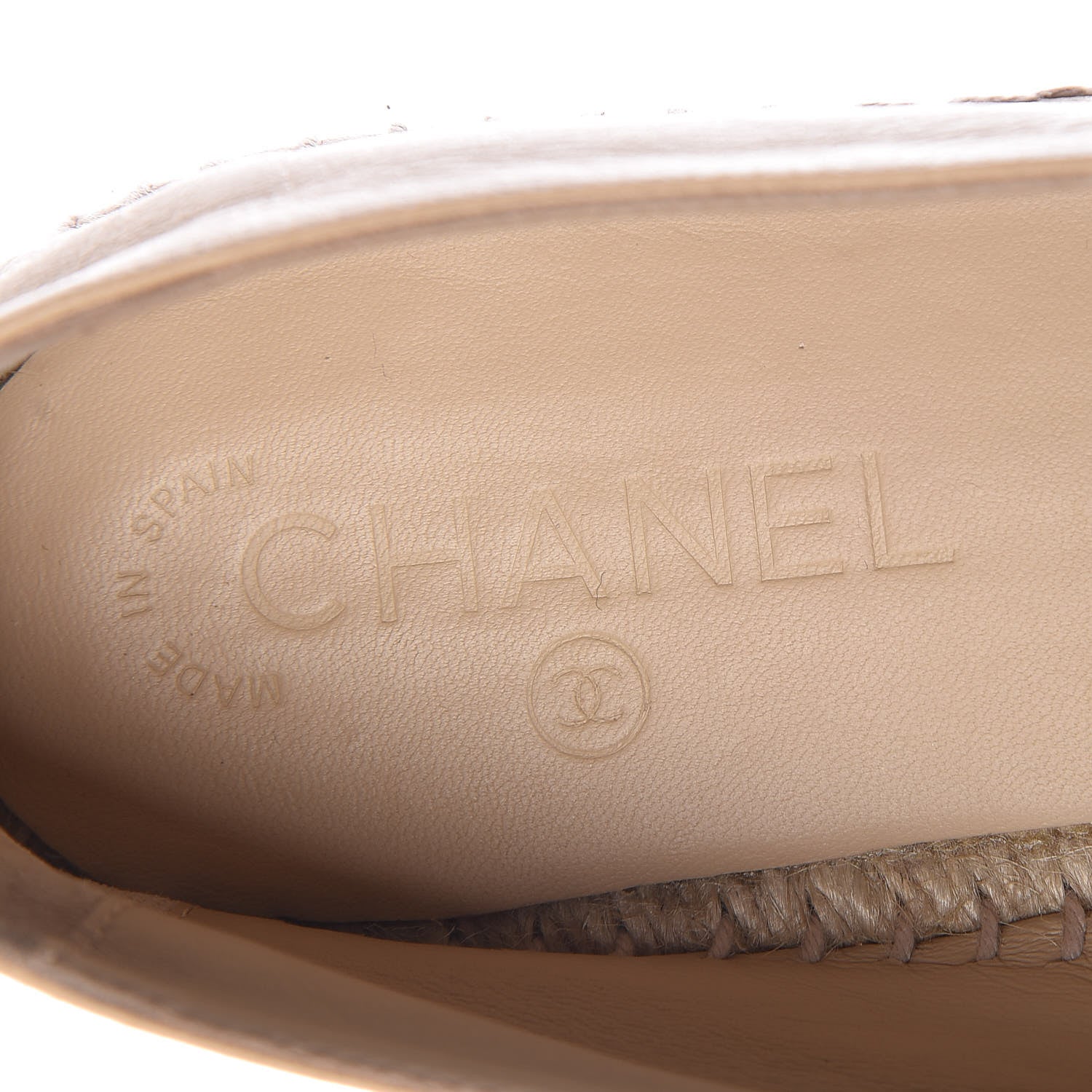 Chanel Lambskin CC Espadrilles 41 Beige Black 6 of 8