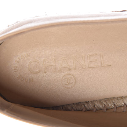 Chanel Lambskin CC Espadrilles 41 Beige Black 6 of 8