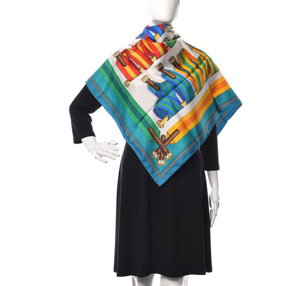 Hermes Silk Sangles Scarf 90 White 2 of 5