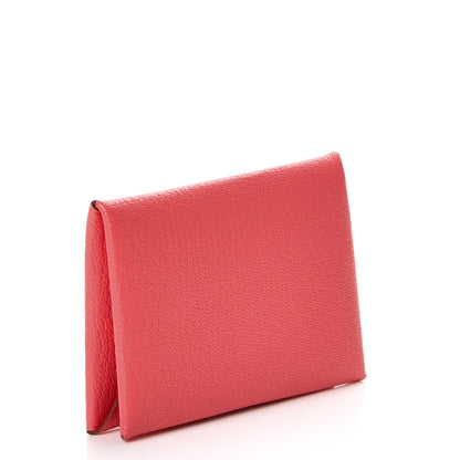 Hermes Chevre Mysore Calvi Card Case Rose Lipstick 3 of 8