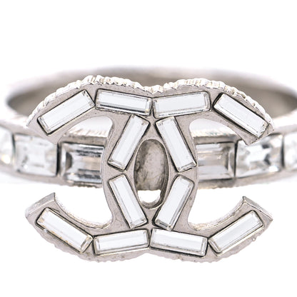 Chanel Crystal Baguette CC Ring 6 Silver 4 of 6