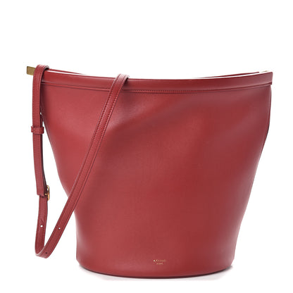 Celine Smooth Calfskin Clasp Bucket Bag Red 1 of 8