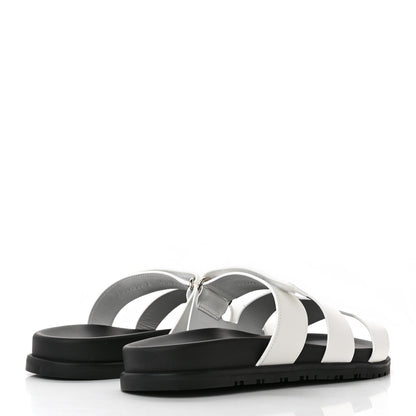 Hermes Calfskin Womens Chypre Sandals 39.5 White 4 of 11