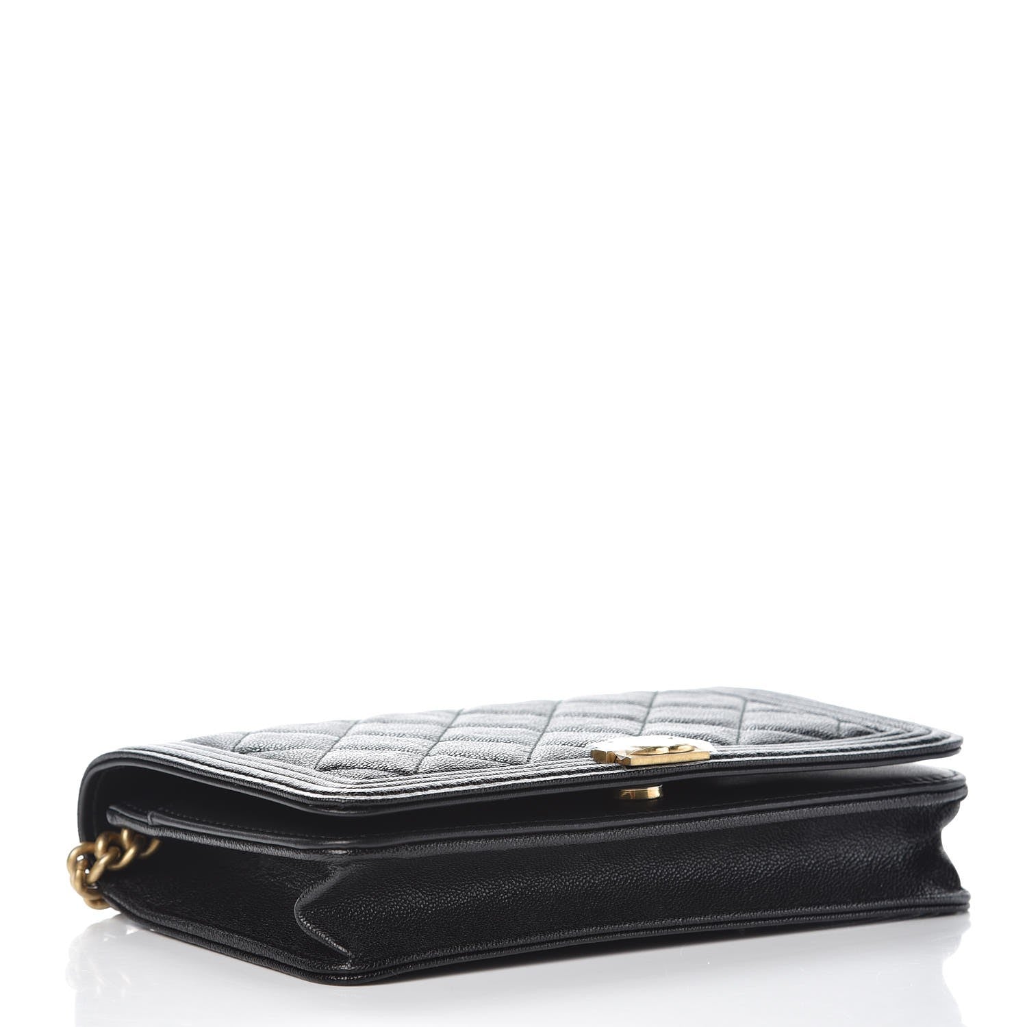 Chanel Caviar Quilted Boy Wallet On Chain WOC Black 4 of 9
