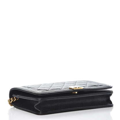 Chanel Caviar Quilted Boy Wallet On Chain WOC Black 4 of 9