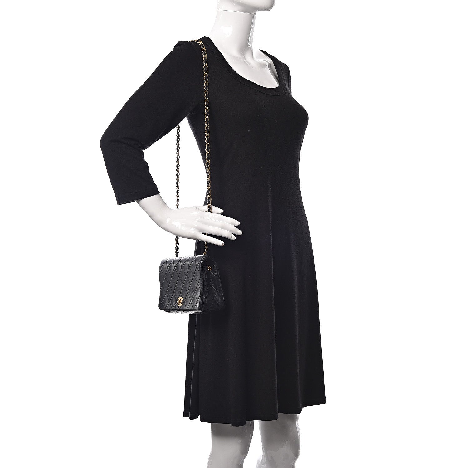 Chanel Lambskin Quilted Small Single Flap Bag Black 2 of 11