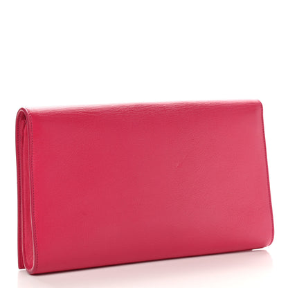 Saint Laurent Calfskin Monogram Large Belle De Jour Clutch Lipstick Fuchsia 3 of 7