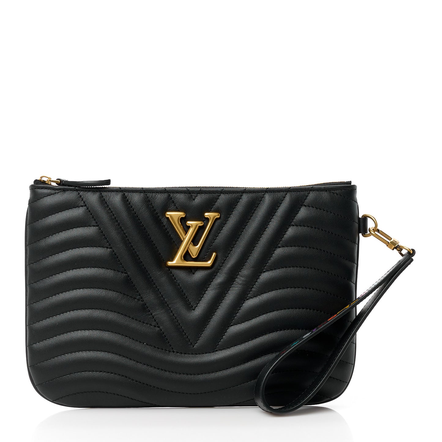 Calfskin New Wave Zipped Pochette Black