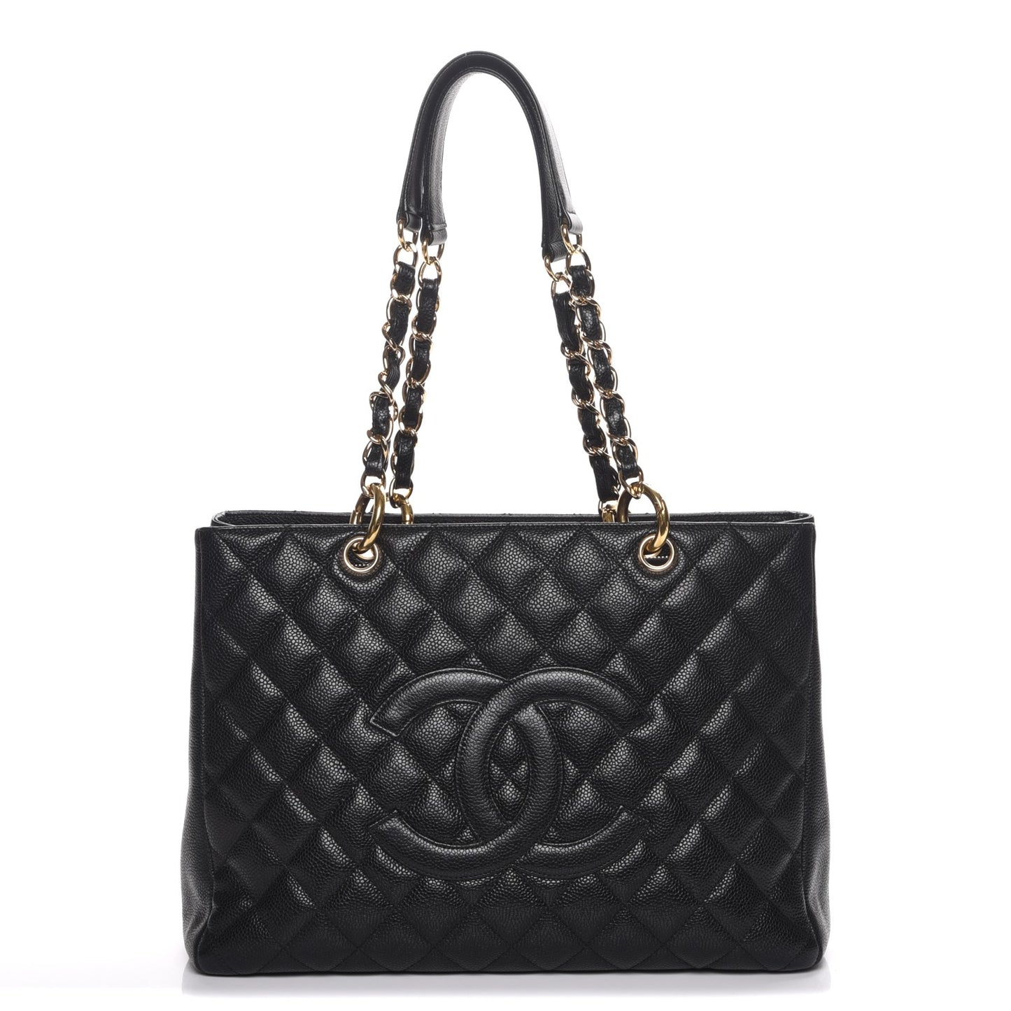 Caviar Quilted Grand Shopping Tote GST Black