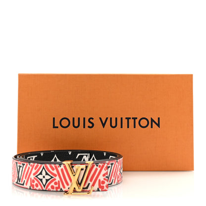 Louis Vuitton Monogram Crafty 30mm Iconic Reversible Belt 90 36 Red Cream Black 5 of 5