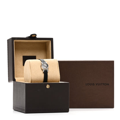 Louis Vuitton LOUIS VUITTON Stainless Steel Douceur Diamond 18mm Tambour Bijou Quartz Watch Grey 5 of 5