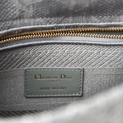 Christian Dior Canvas Embroidered Cannage Medium Lady D-Lite Gray 8 of 9