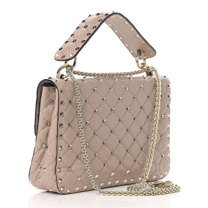 Valentino Garavani Lambskin Medium Rockstud Spike Shoulder Bag Poudre 3 of 13
