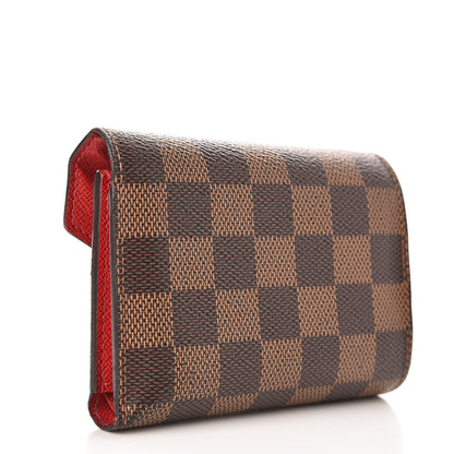 Louis Vuitton Damier Ebene Victorine Wallet Red 3 of 10