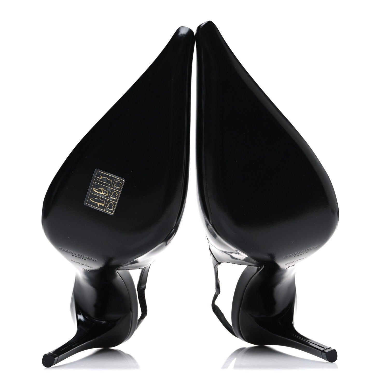 Saint Laurent Patent Vendome Slingback Pumps 38 Black 7 of 10
