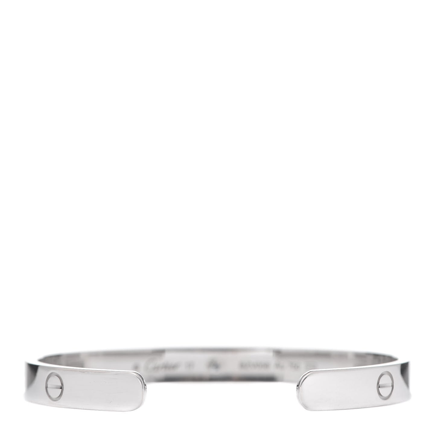 18K White Gold 1 Diamond LOVE Cuff Bracelet 17