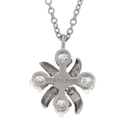 Tiffany Platinum Diamond Schlumberger Lynn Pendant Necklace 4 of 5